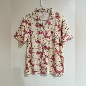 Hello Kitty Women's Pajama Top - Cream and Pink
